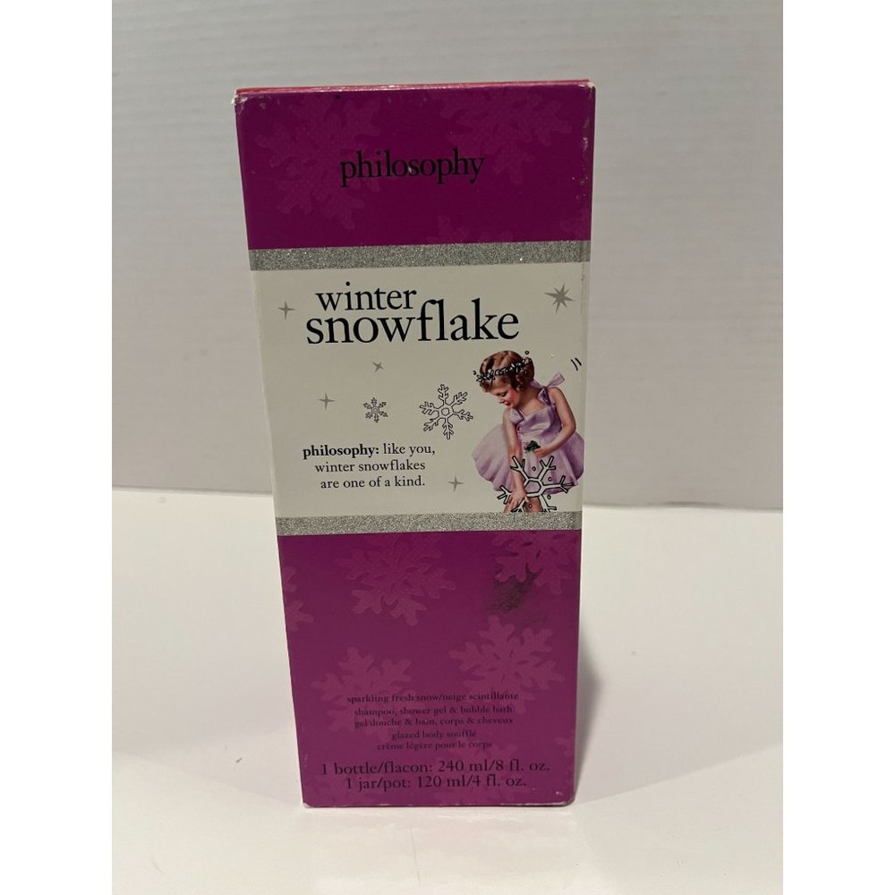 PHILOSOPHY Winter Snowflake Shampoo Shower Gel Bubble Bath Body Soufflé Gift Set
